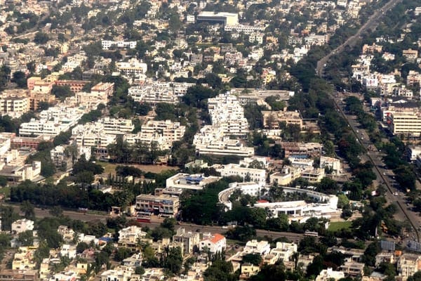 Aerial view of the CIDCO area in Chh. Sambhajinagar (Aurangabad) showing Connaught Place, Lemon Tree Hotel, CIDCO Auditorium and Jalgaon Road - the actual residential township we serve
