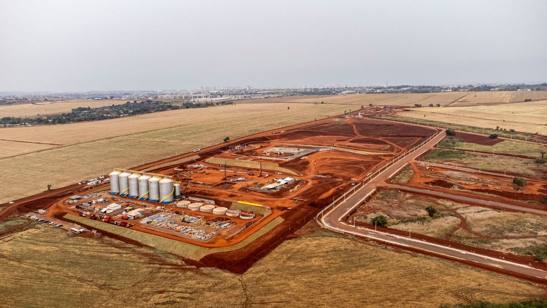 Aerial view of an industrial construction site with factory structures taking shape - the stage at which electrical planning should begin for a new MIDC factory unit in Waluj or Shendra MIDC, Chh. Sambhajinagar