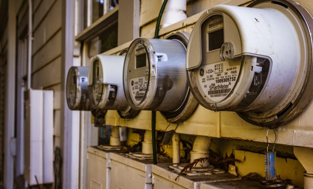 Smart electricity meters mounted on a residential exterior wall - typical MSEDCL setup in Chh. Sambhajinagar (Aurangabad) where Shaats Electrical does home energy audits